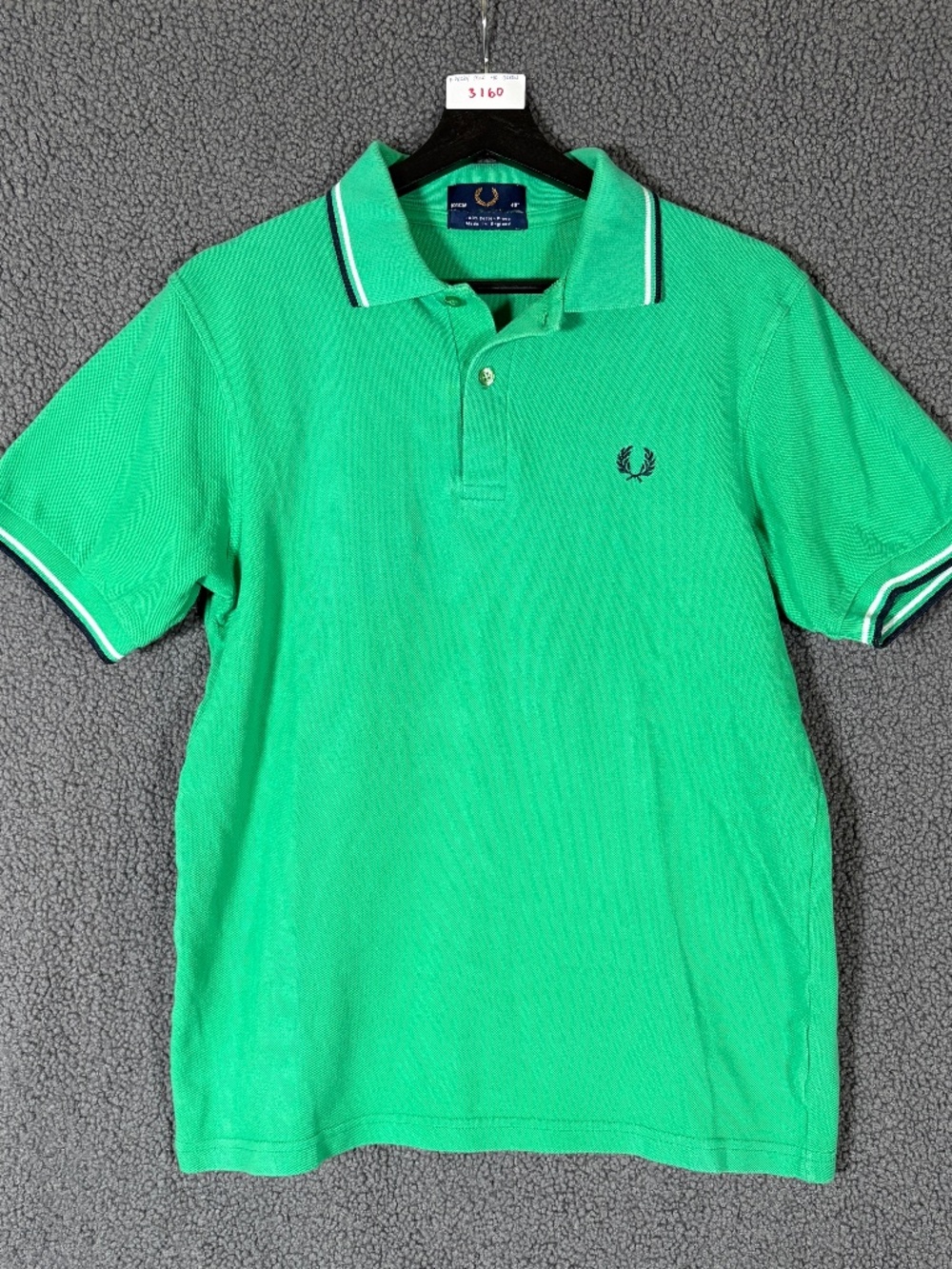 Fred Perry Made in England Twin Tipped Polo Shirt - Men's Size 40 - Green